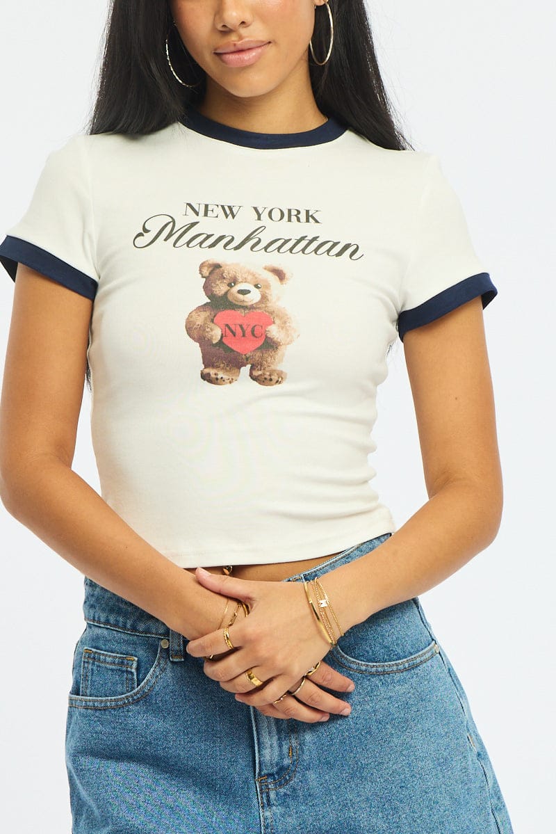 White Graphic Tee Short Sleeve - Image 5