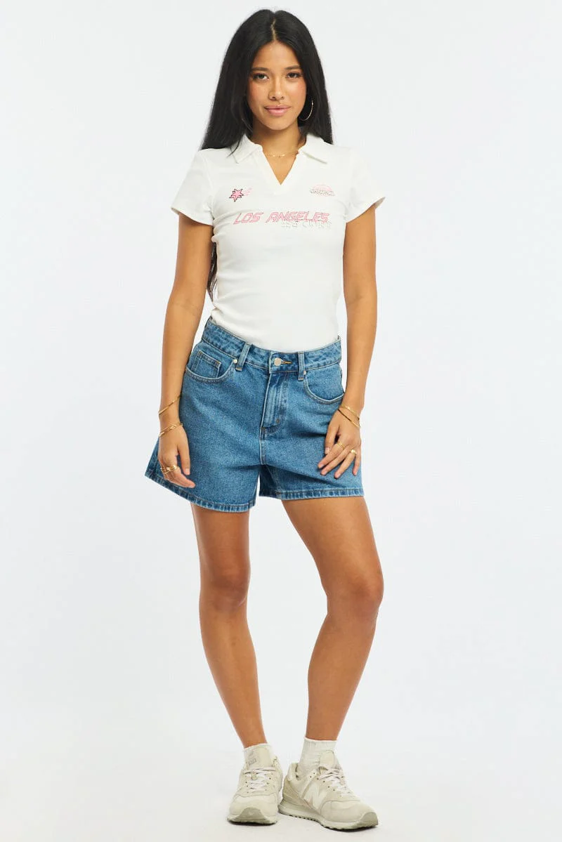 White Graphic Tee Short Sleeve - Image 2