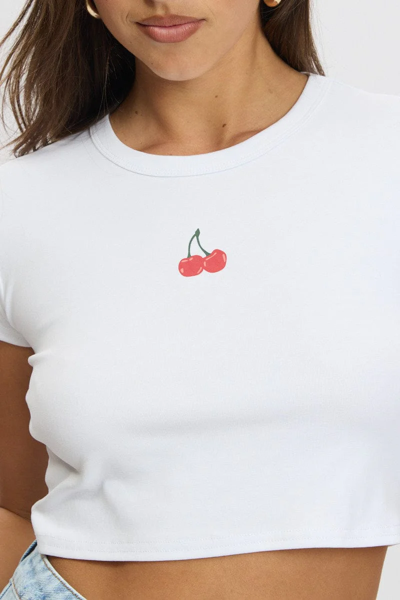 White Graphic Tee Short Sleeve - Image 6
