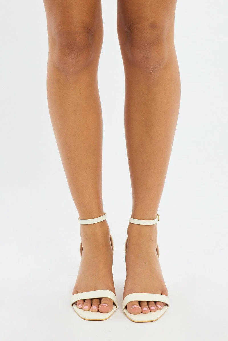 White Heeled Sandals - Image 2