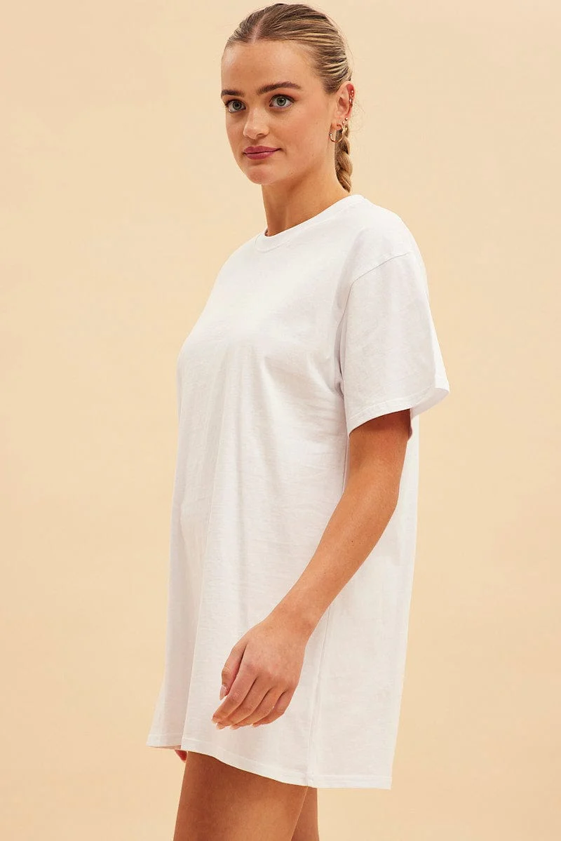 White Jamie Oversized T-Shirt Dress - Image 4