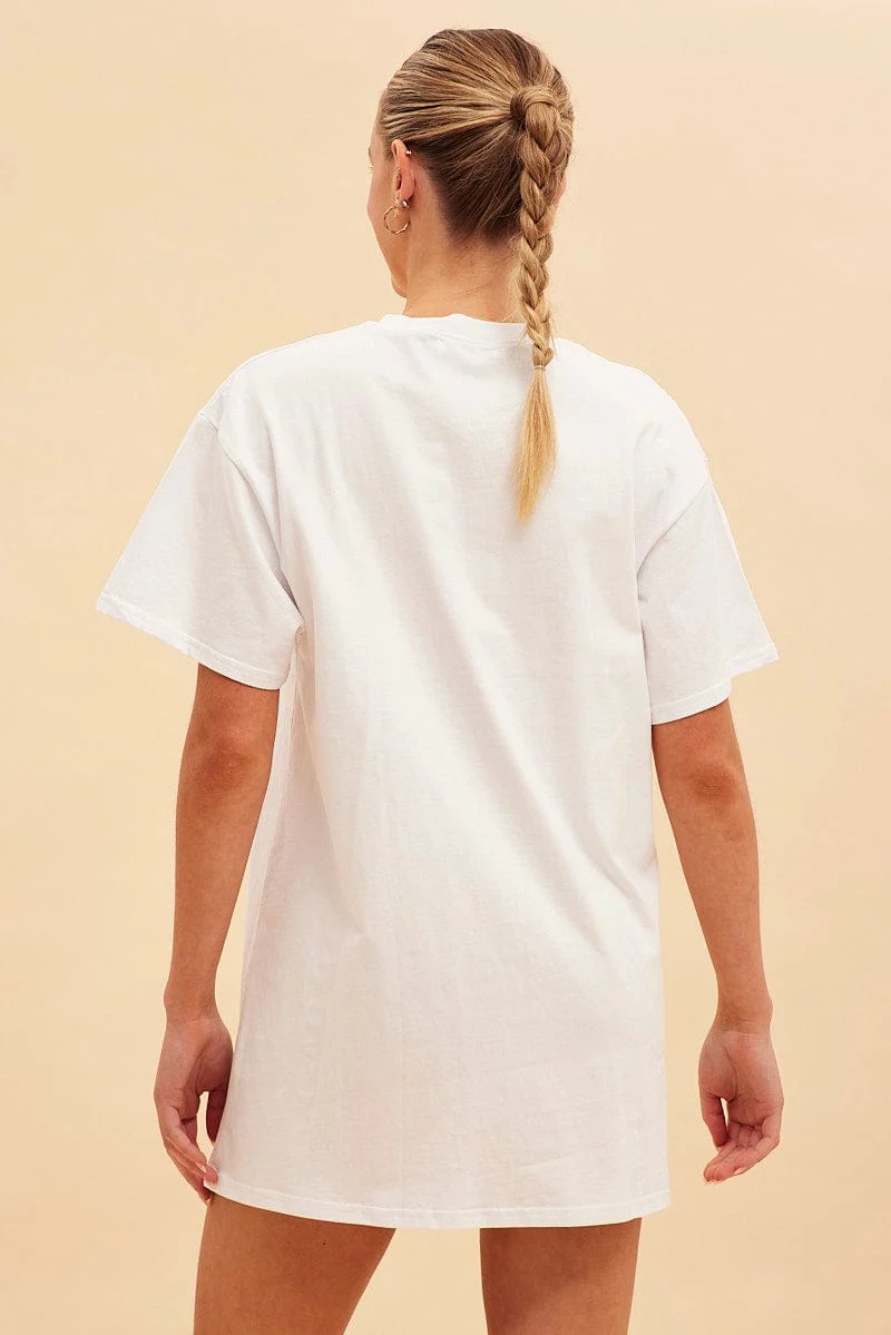 White Jamie Oversized T-Shirt Dress - Image 5