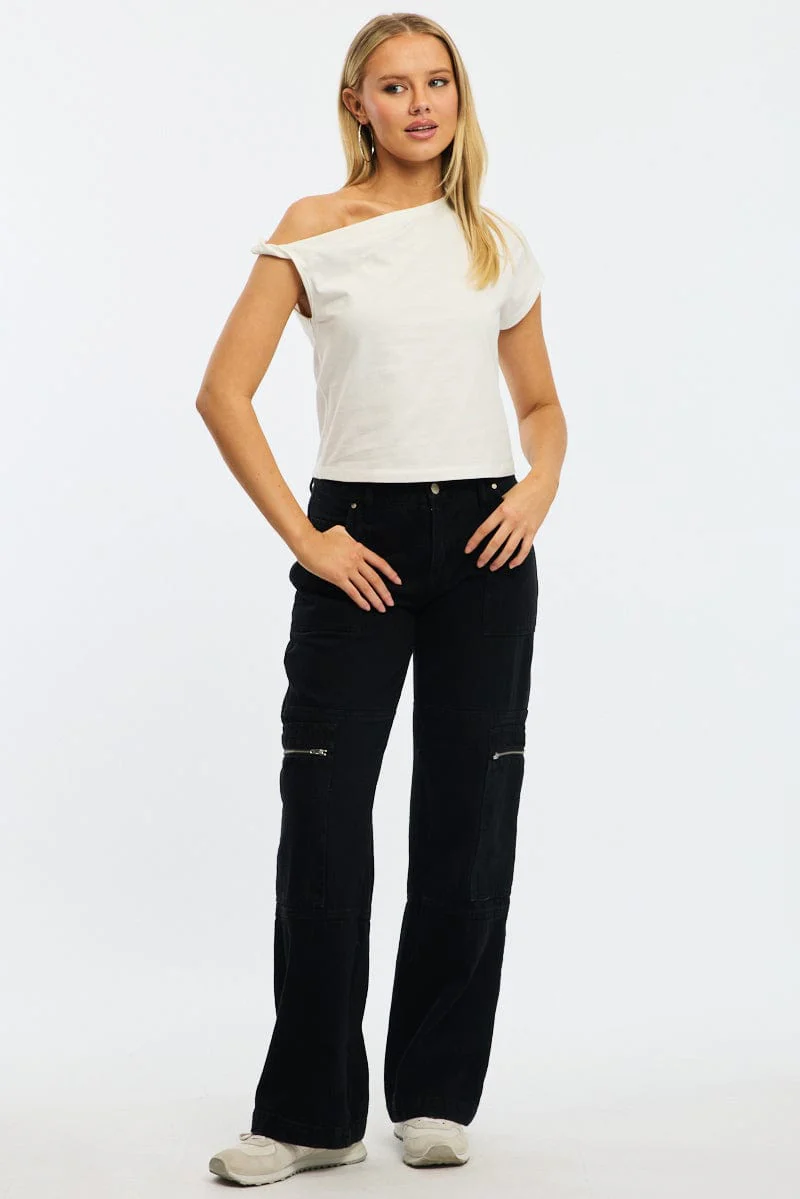 White Jersey Tee Shirt Short Sleeve - Image 2