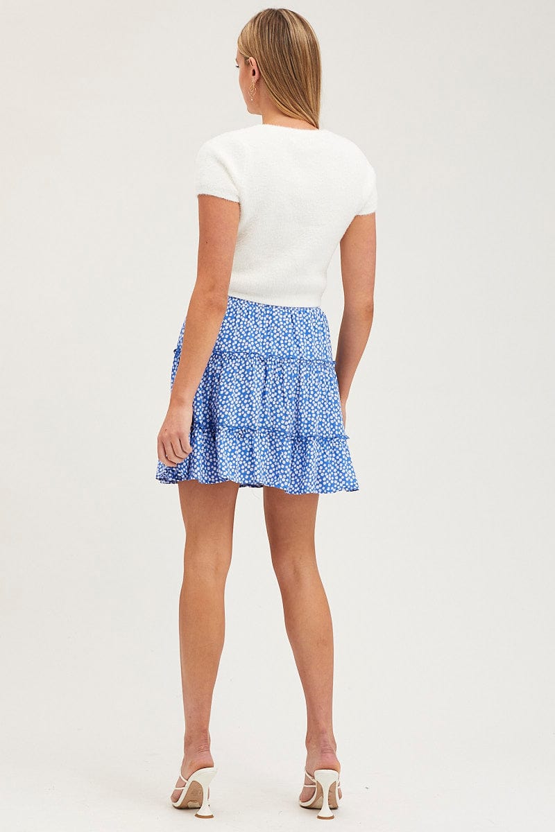 White Knit Top Short Sleeve Round Neck Fluffy - Image 5