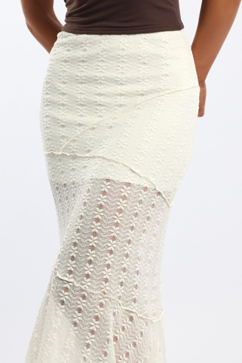 White Lace Midi Skirt - Image 5