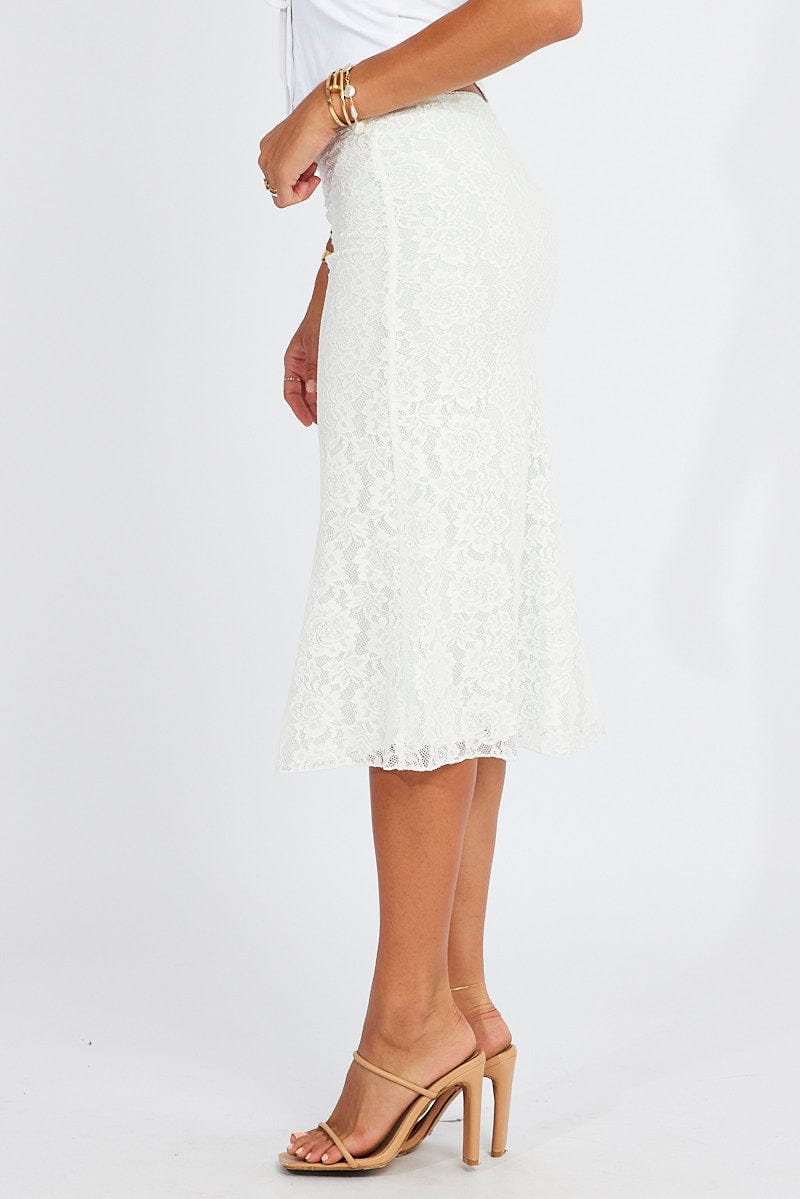 White Lace Skirt High Rise - Image 4