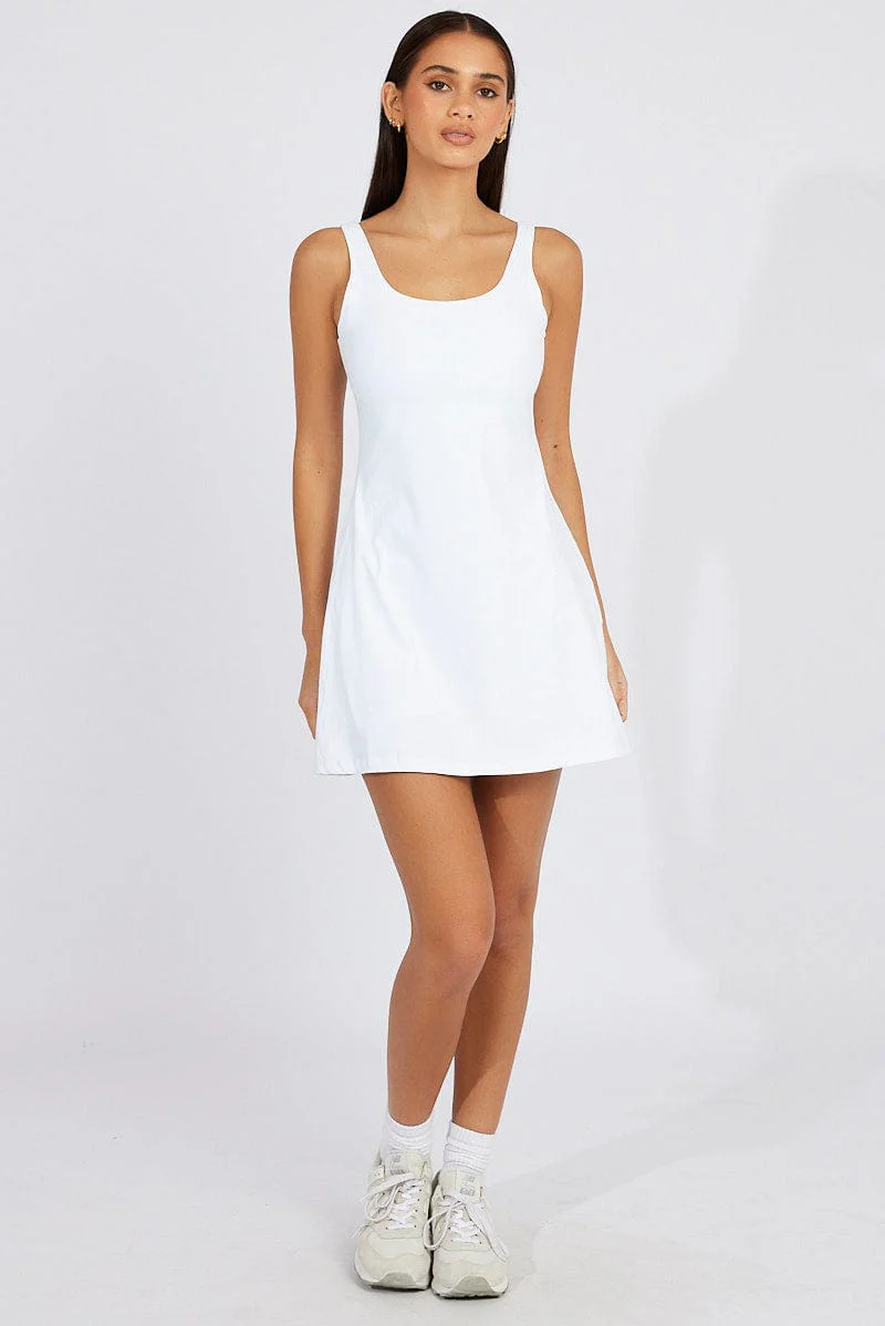 White Mini Dress Activewear - Image 2
