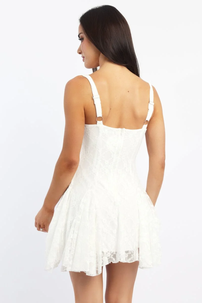 White Mini Dress Lace - Image 4