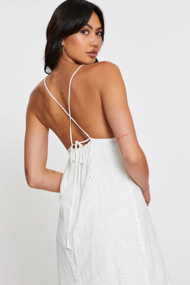 White Mini Dress Sleeveless - Image 3