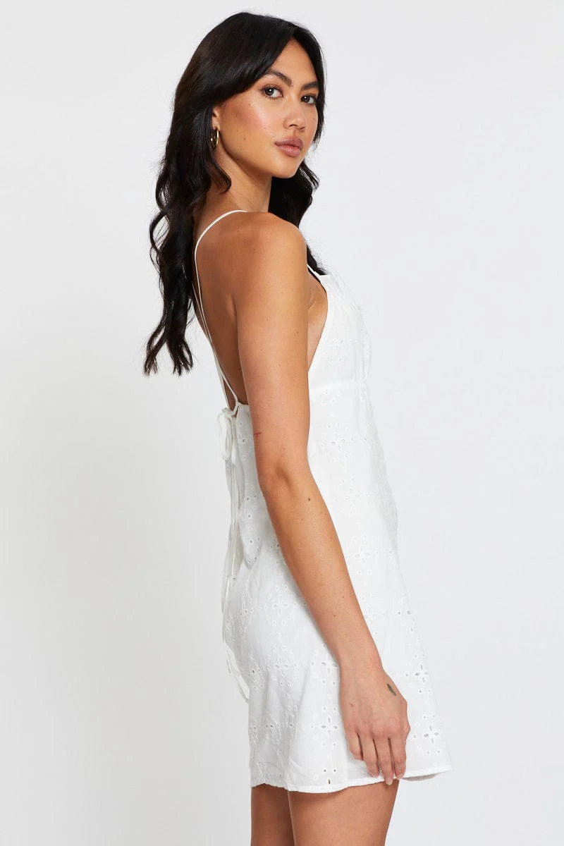 White Mini Dress Sleeveless - Image 5