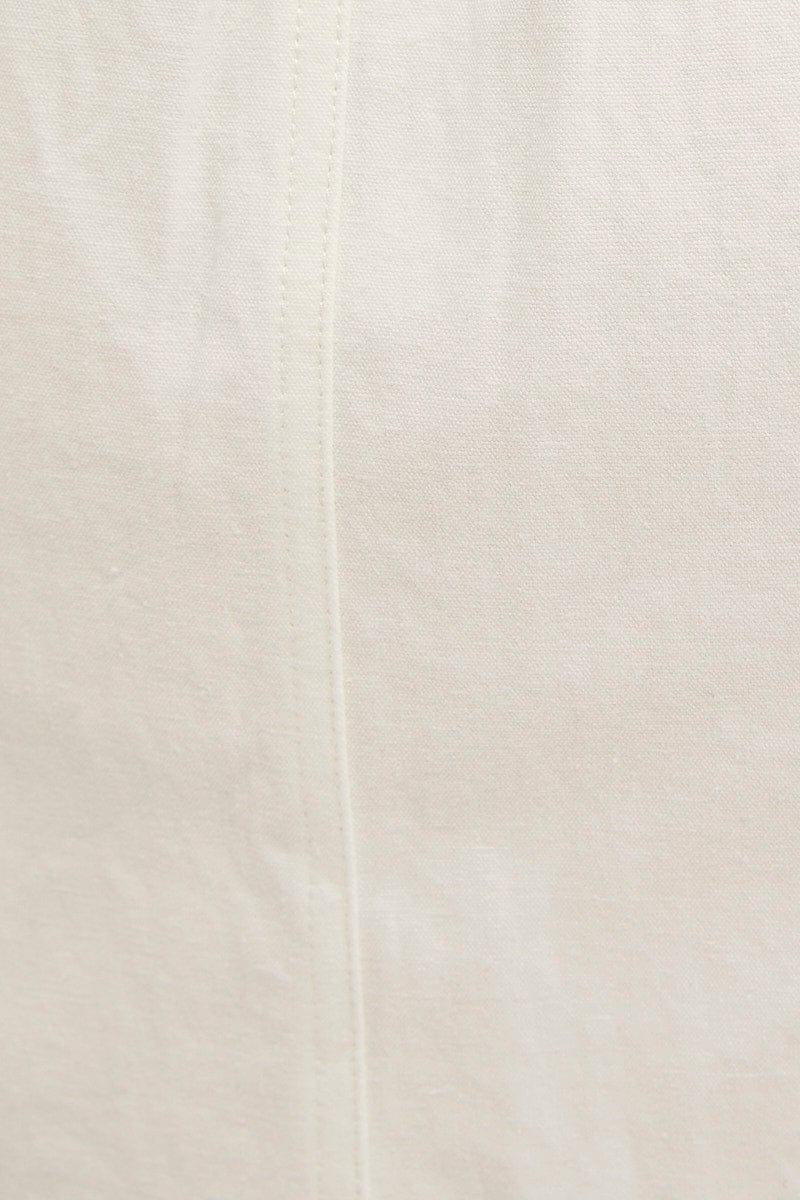 White Mini Skirt Cargo Cotton Blend - Image 6