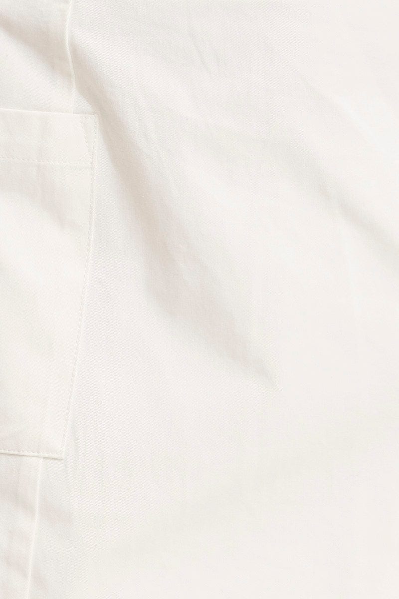 White Mini Skirt High Rise Button Down - Image 6