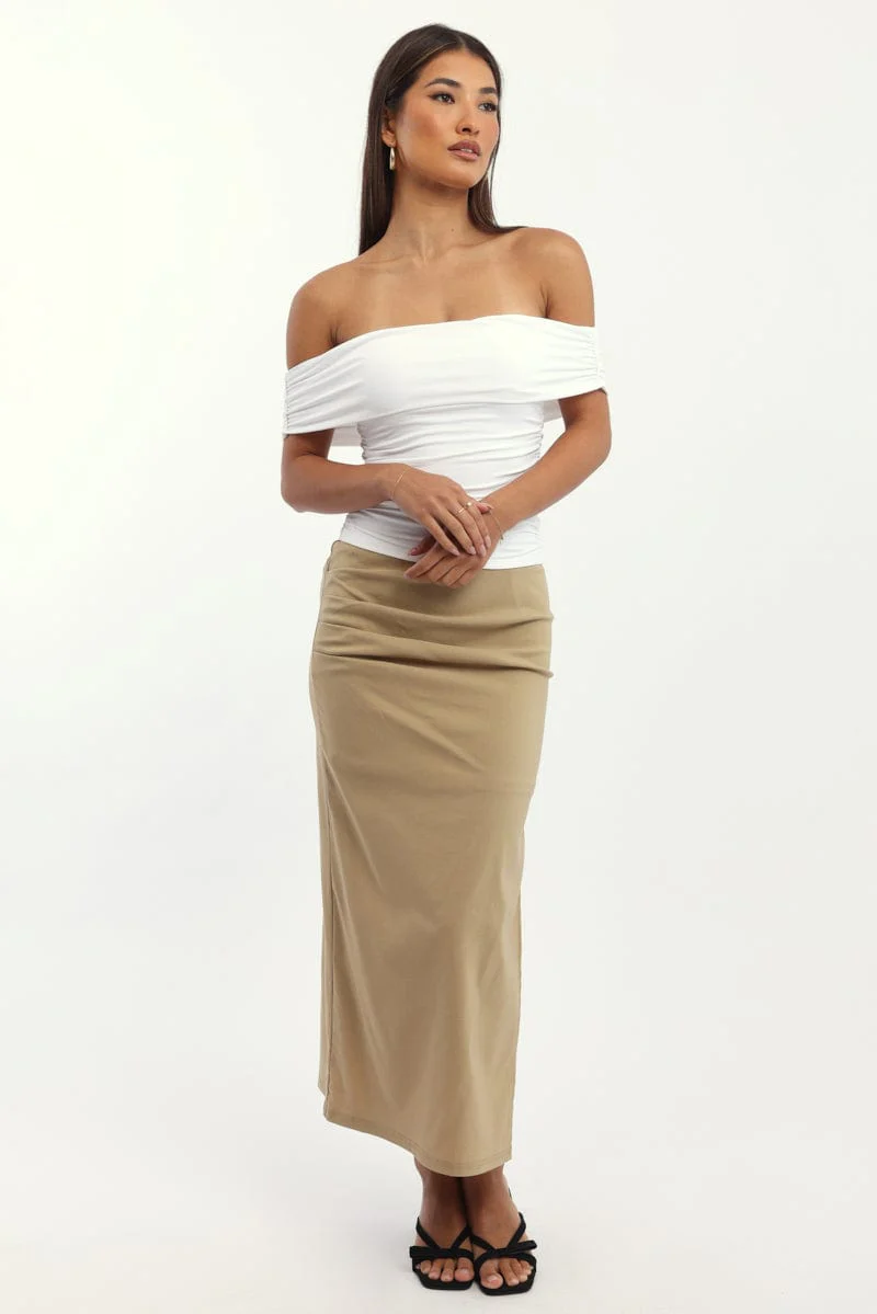 White Off Shoulder Top Supersoft - Image 2