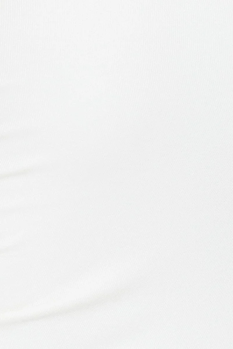White One Shoulder Ruched Dress - Image 6
