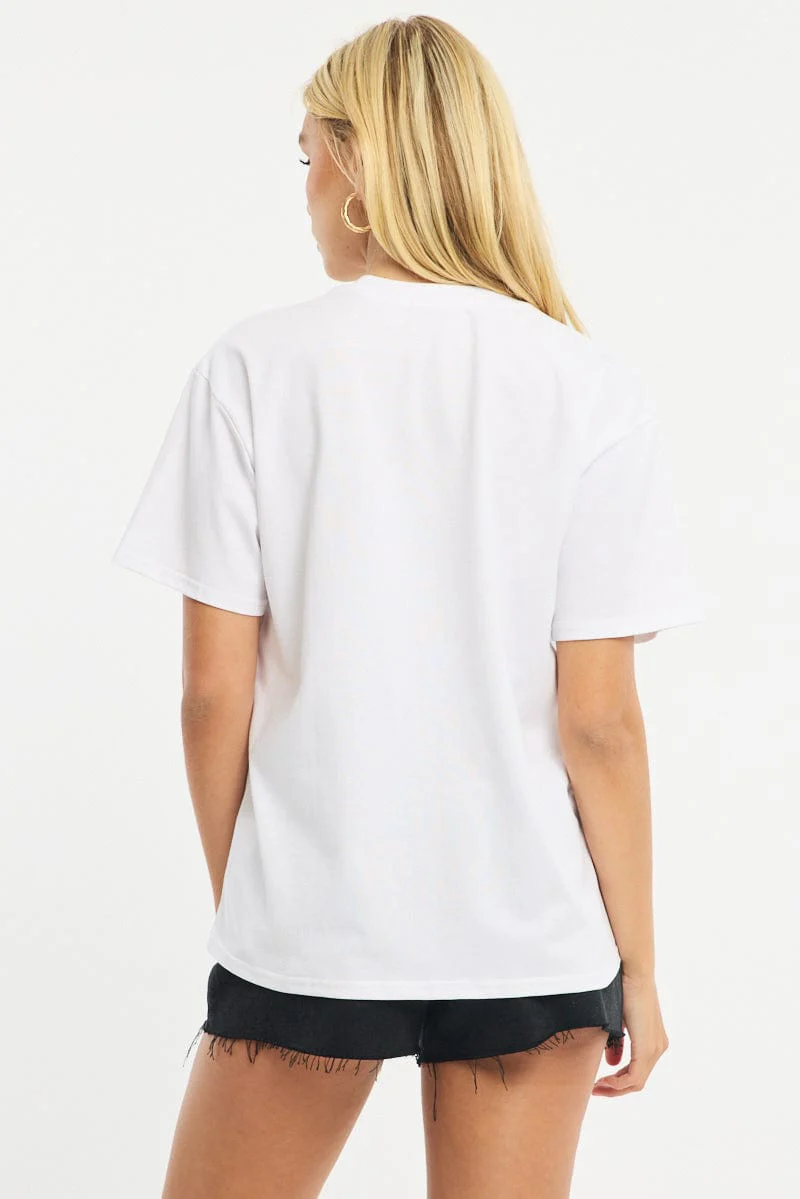 White Oversized Tee Short Sleeve - Image 4