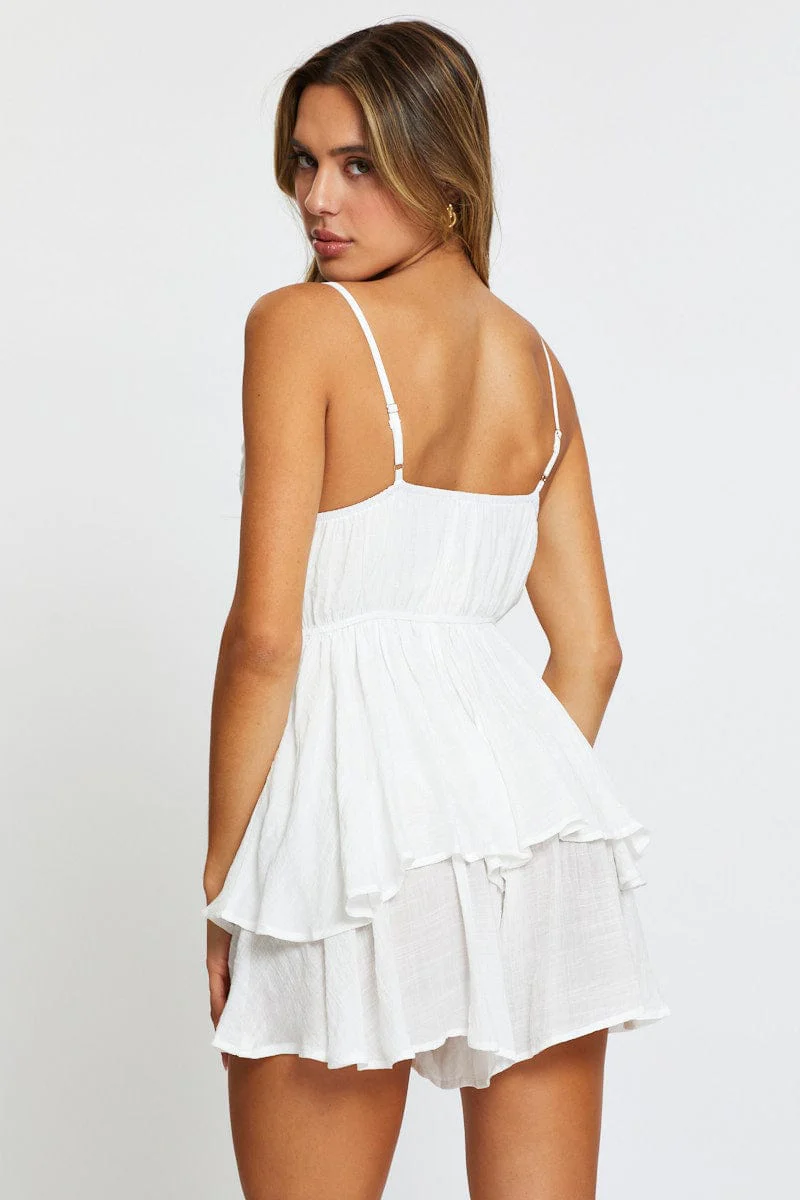 White Playsuit Cowl Neck - Image 5