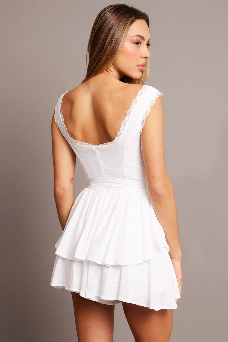 White Playsuit Sleeveless - Image 5