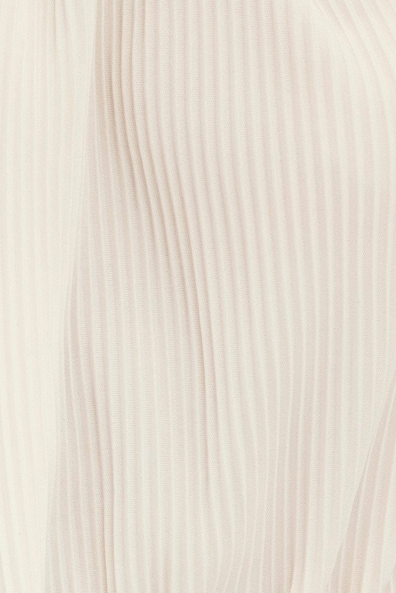 White Plisse Bodysuit Twist Halter Sleeveless - Image 6