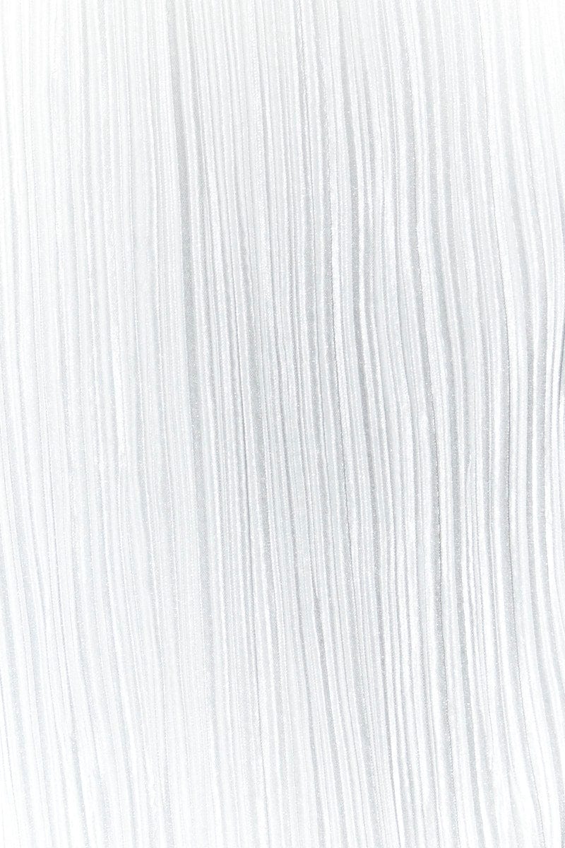 White Plisse Skirt Maxi High Rise - Image 6