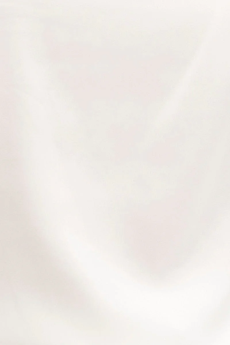 White Pyjamas Set Scoop Neck Cami Top & Shorts Satin - Image 6