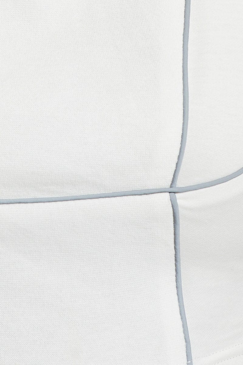 White Reflective Piping Crop Top - Image 7