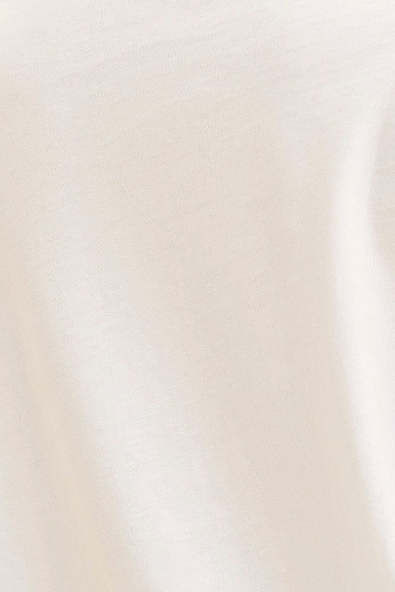 White Relaxed T-Shirt Scoop Neck Drop Shoulder - Image 6