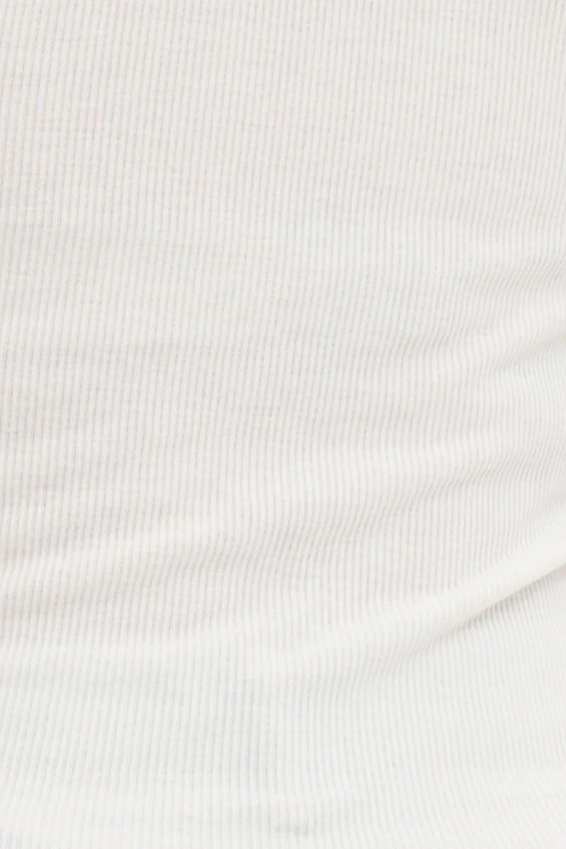 White Rib Knot Front Tank Top - Image 6