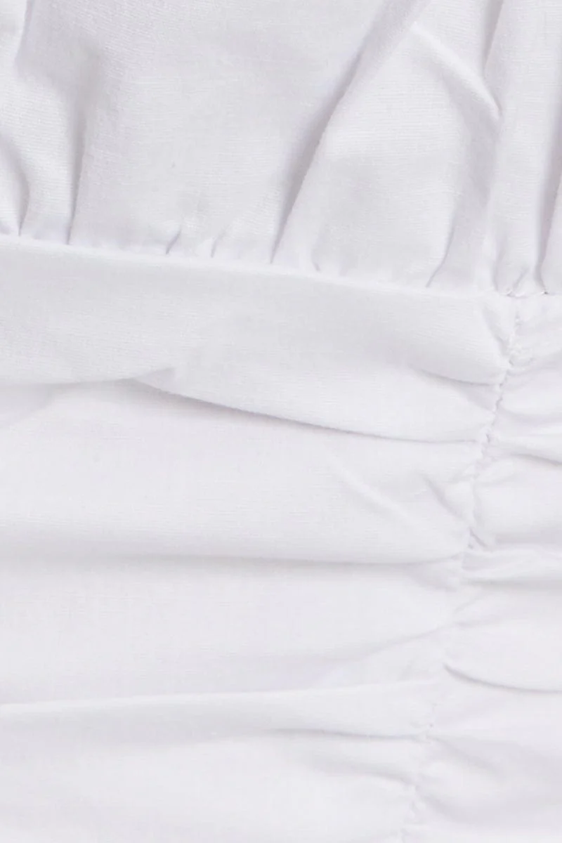 White Ruched Poplin Cami Top - Image 6