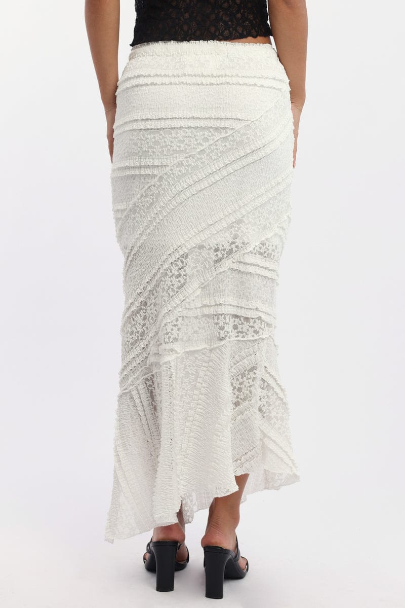 White Scarf Hem Lace Maxi - Image 4