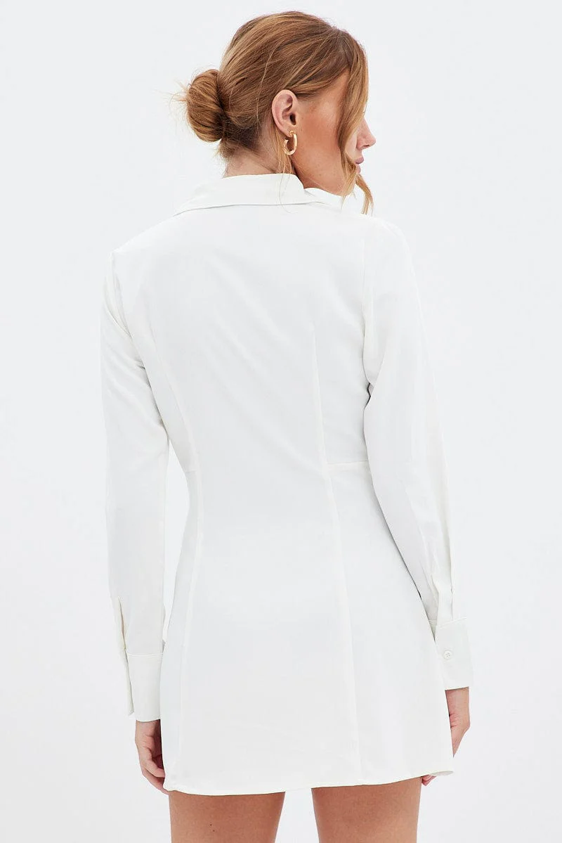 White Shirt Dress Long Sleeve - Image 5