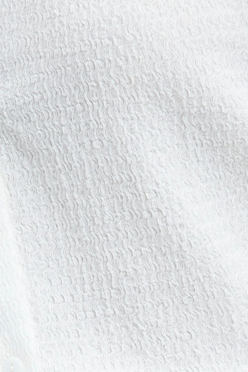 White Shirt Long Sleeve Collared Neck Textured - Image 6