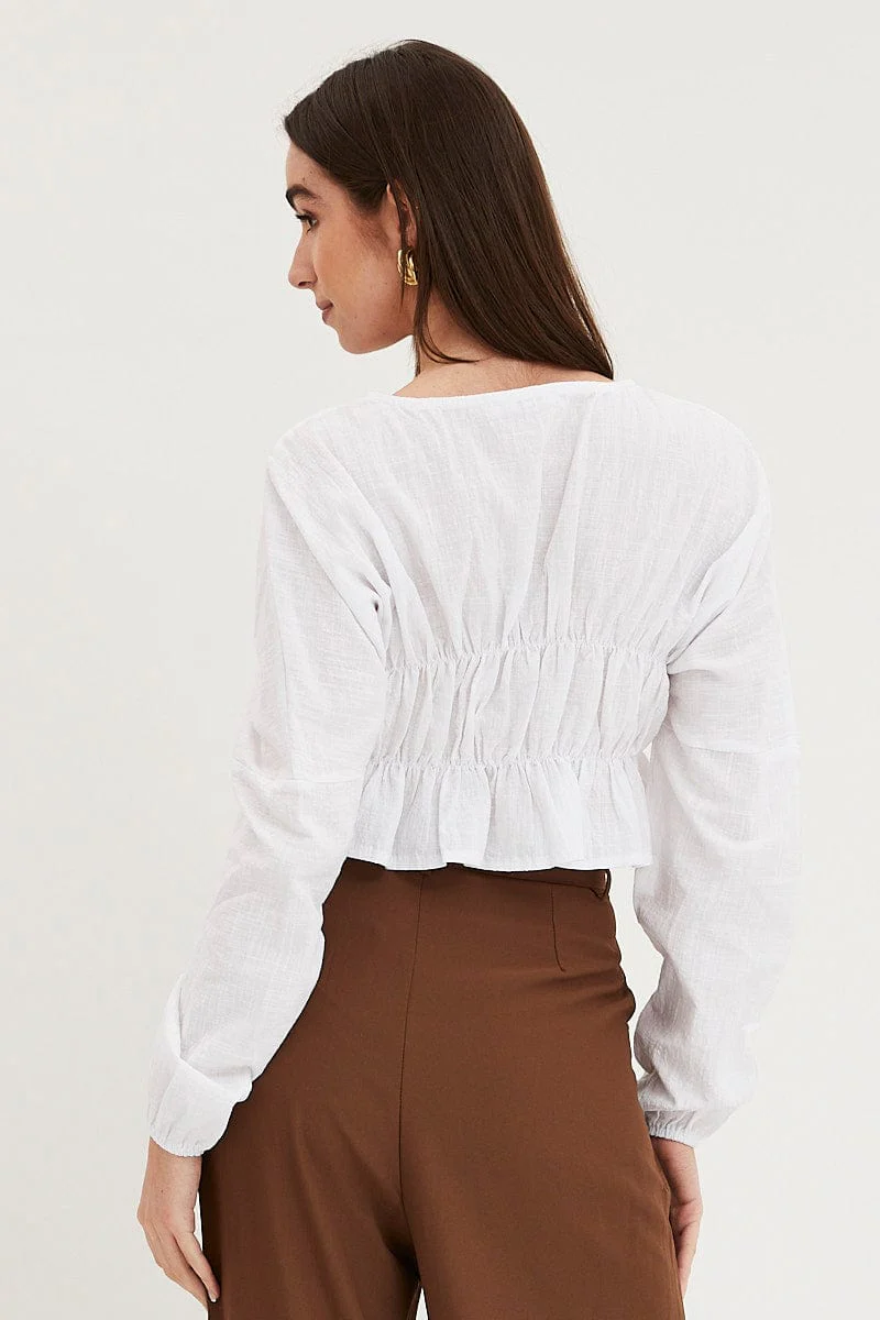 White Shirt Top Long Sleeve - Image 5