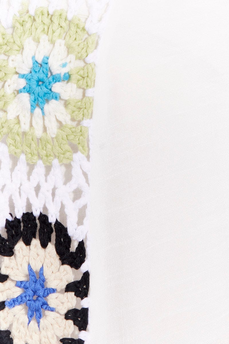 White Short Sleeve Kimono Embroidered - Image 6