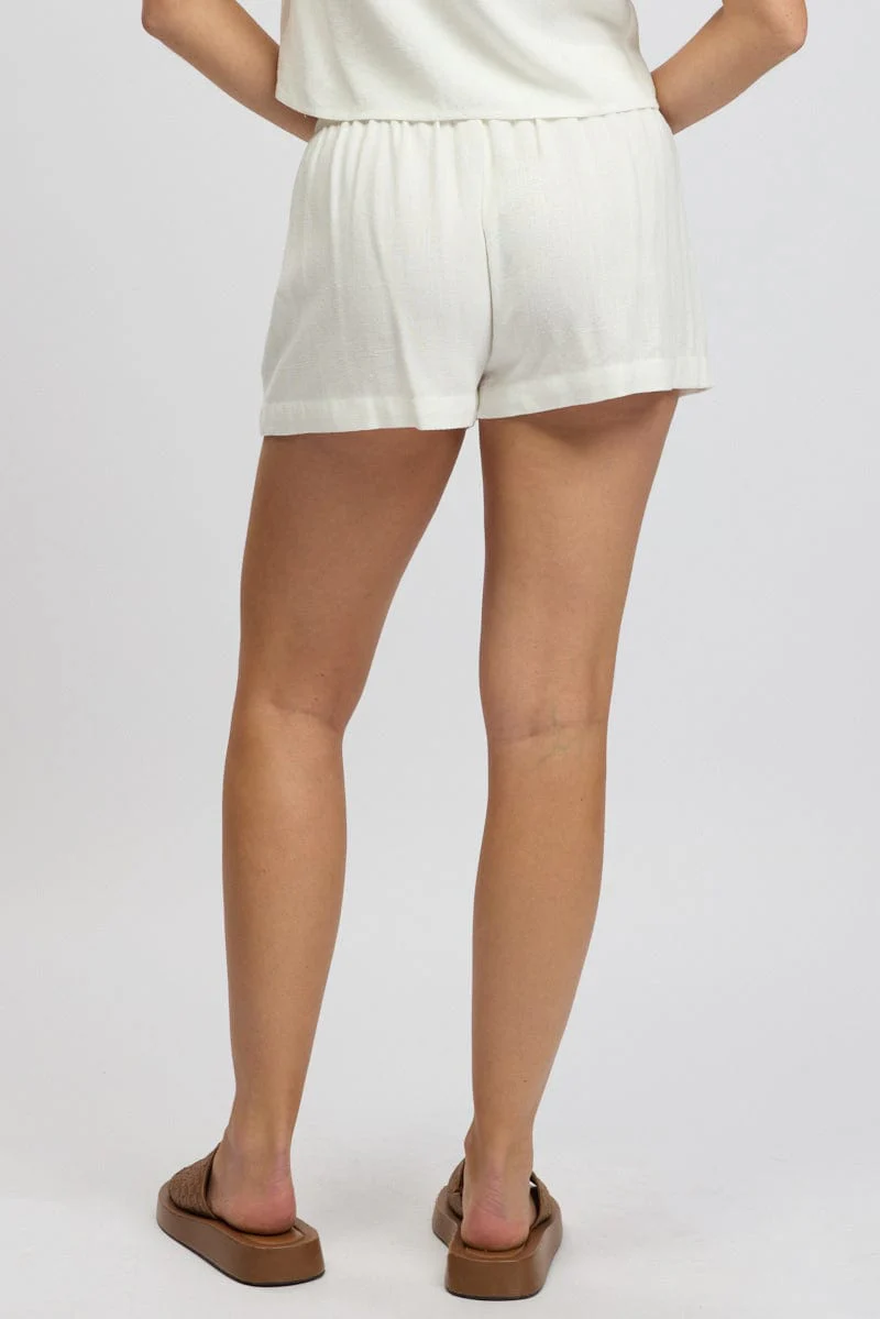 White Shorts Elasticated Waist - Image 6