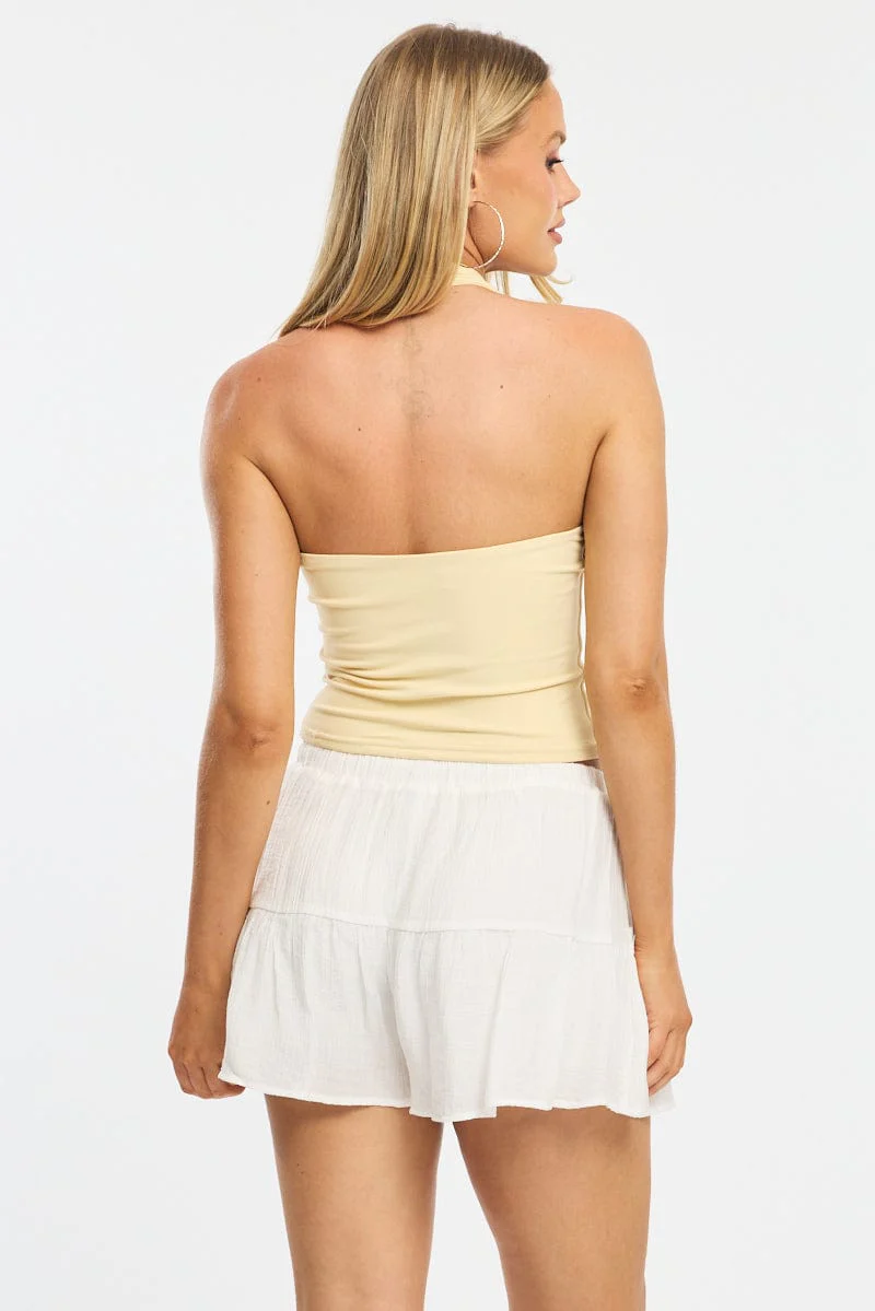 White Shorts Frill Hem Skort - Image 6