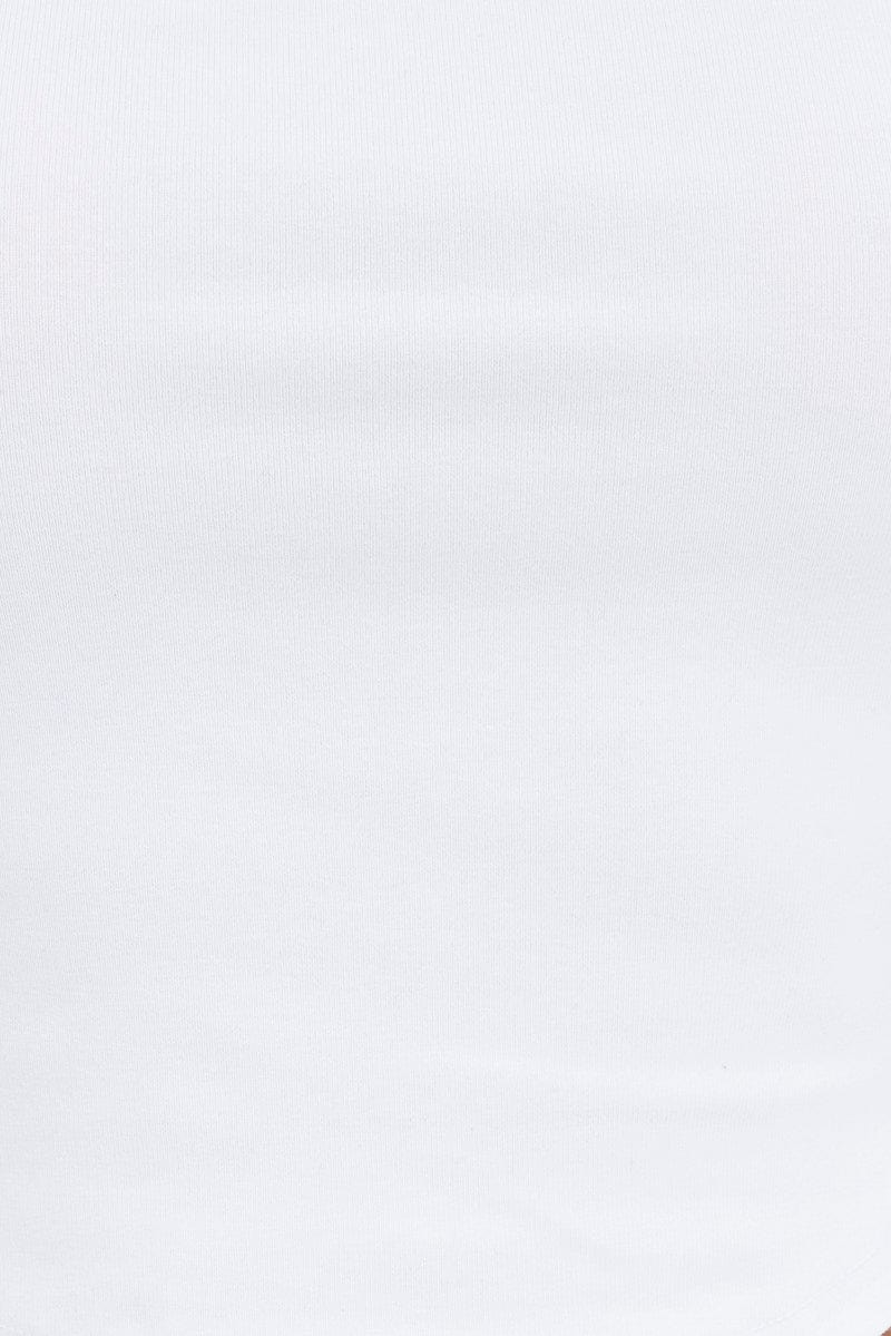 White Shrug & Halter Top Set Long Sleeve Semi-crop - Image 6