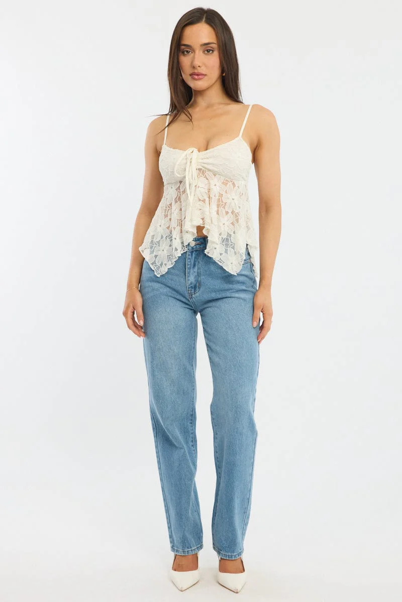 White Singlet Top Lace - Image 2