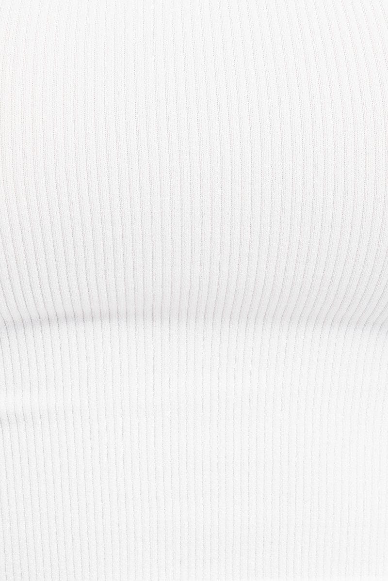 White Singlet Top Round Neck Seamless - Image 6