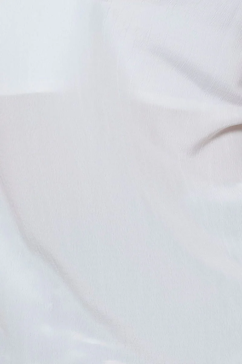 White Singlet Top Sleeveless V-Neck Linen - Image 6