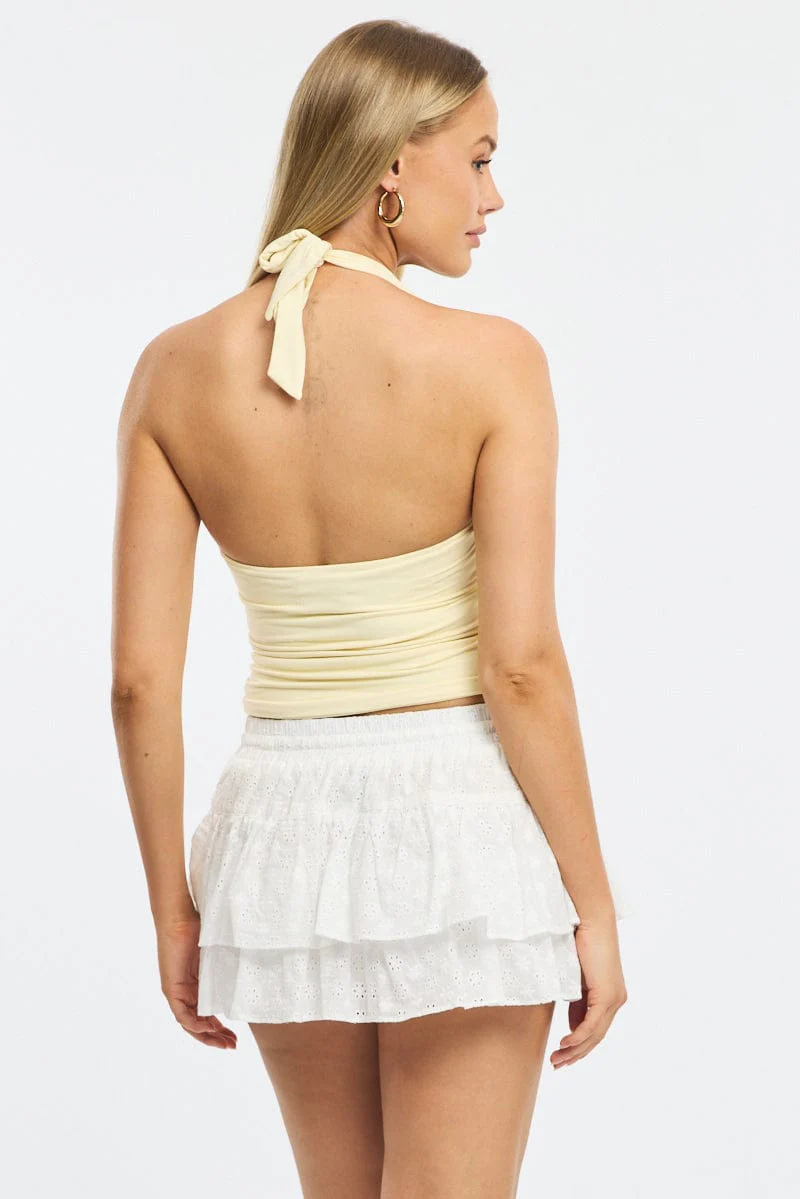 White Skort Frilled Hem Mini - Image 5