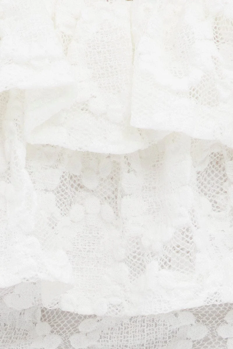 White Sleeveless Lace Crop Top - Image 6