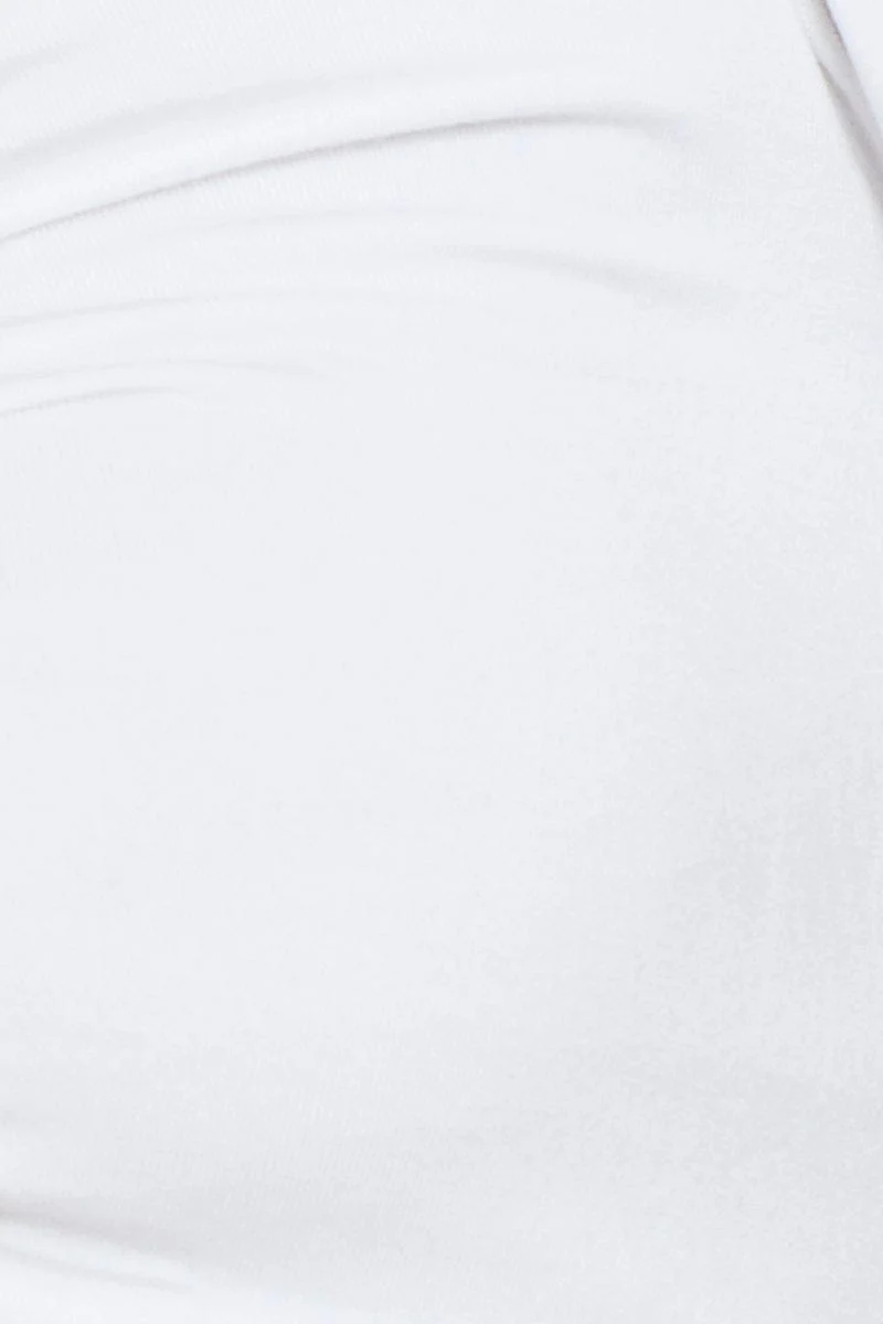 White Slinky Top Short Sleeve Crop - Image 6