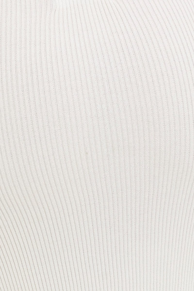 White Slit Knit Midi Skirt - Image 6