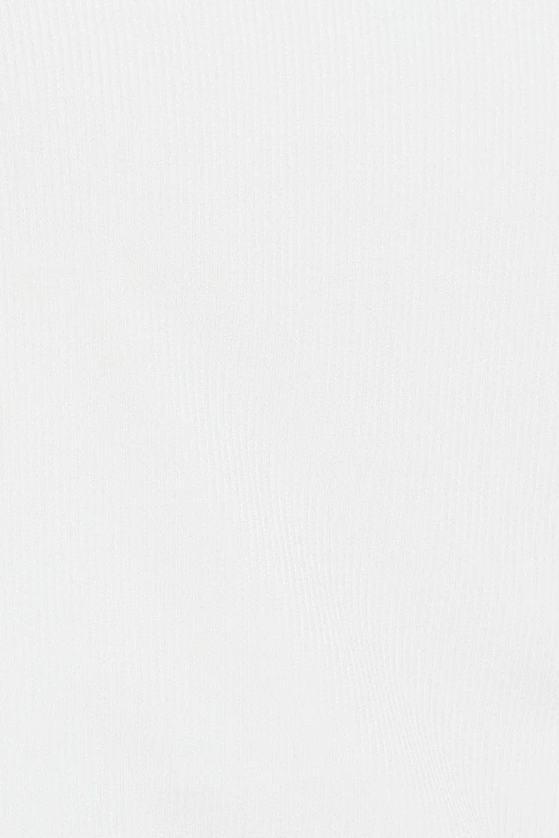 White Snap Button Off Shoulder Knit - Image 6