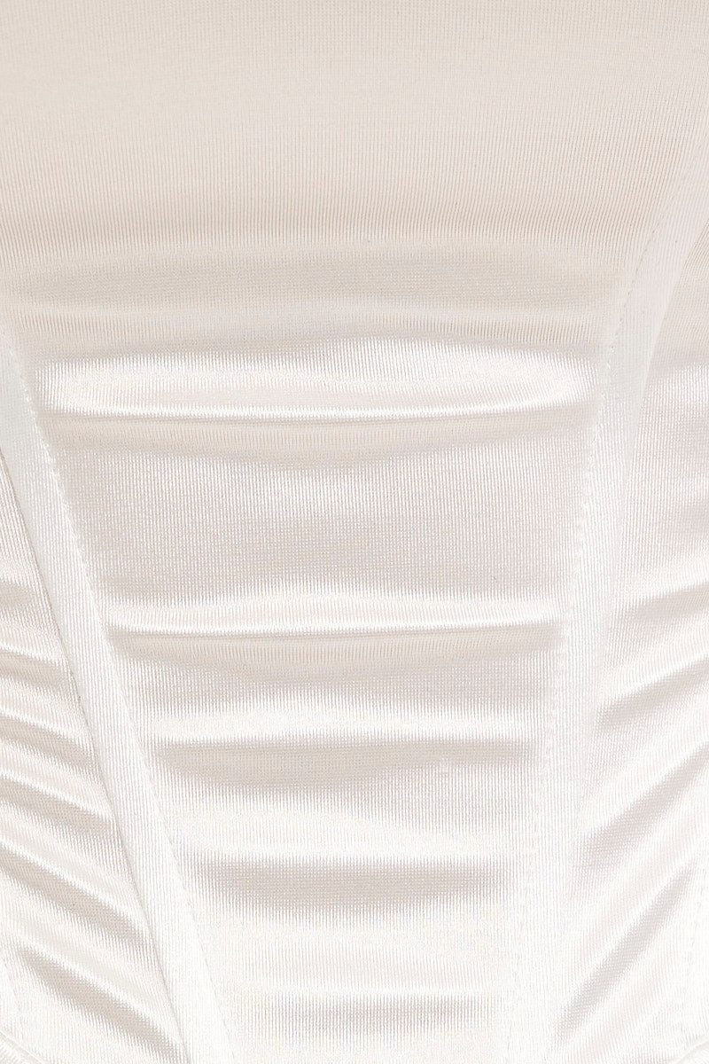 White Solid Lace Up Corset Top - Image 6