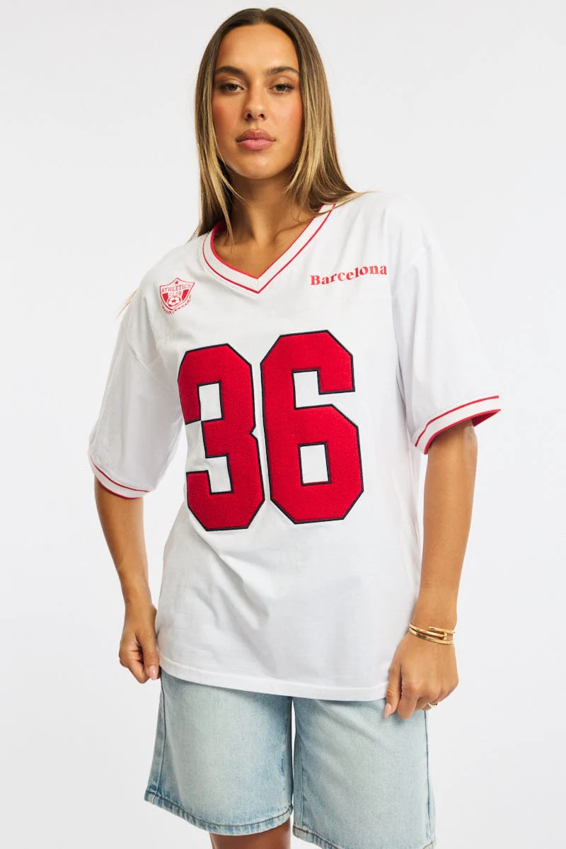 White Sport Tee Short Sleeve - Image 2