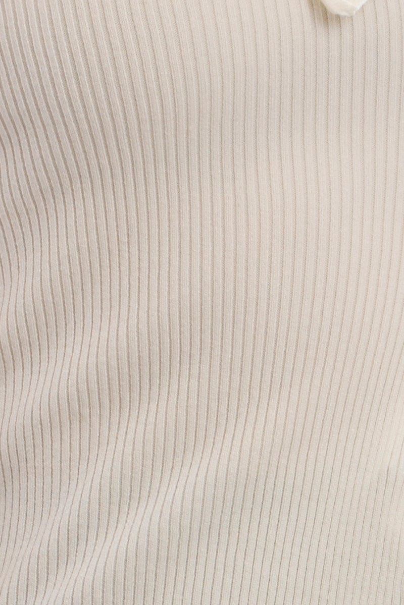White Strapless Knit Top Open Front - Image 5
