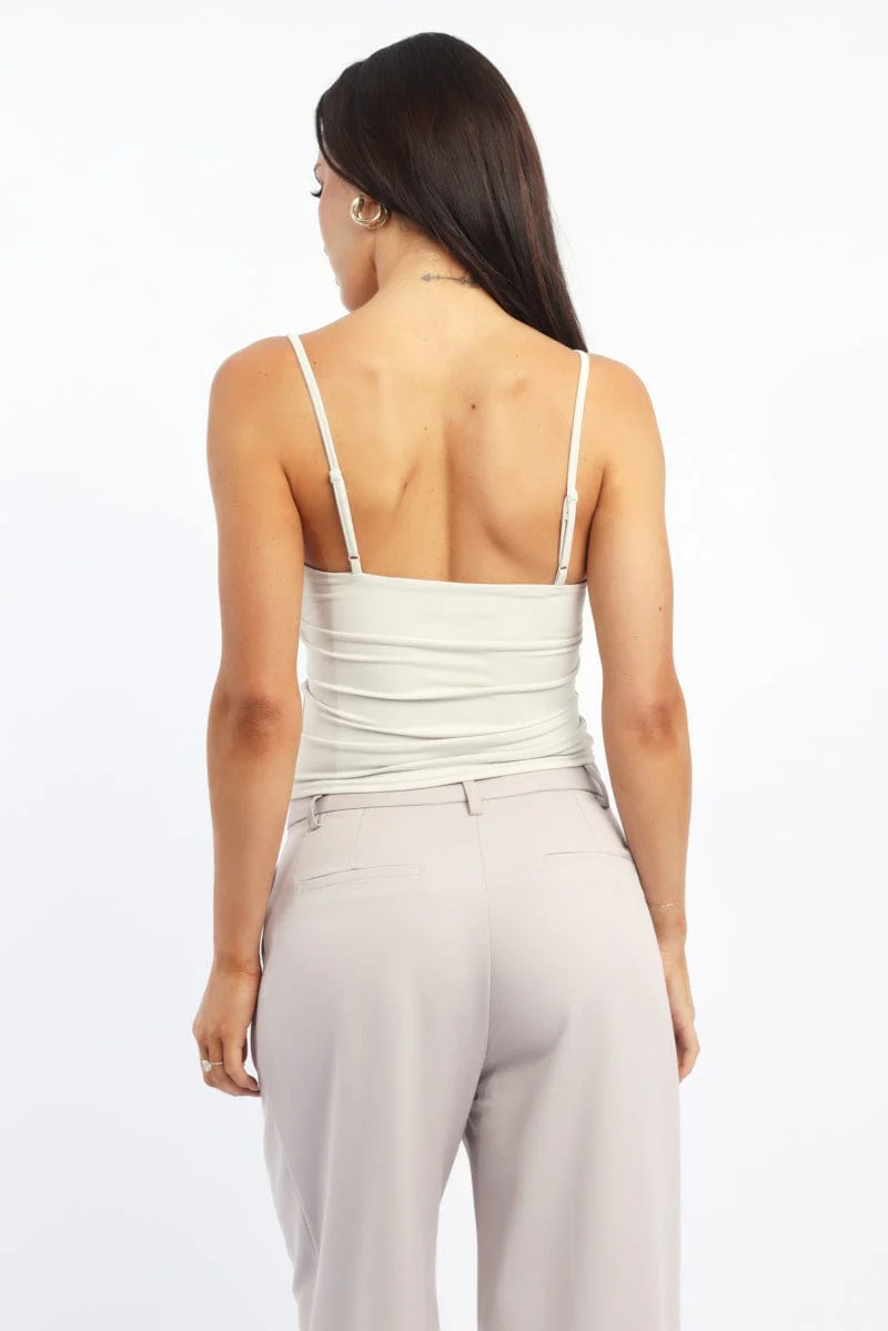 White Supersoft Cami Top Cross Over - Image 4