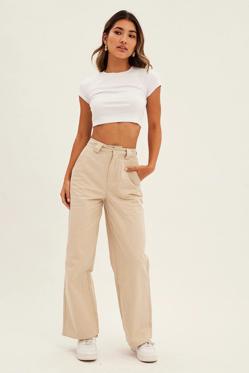 White T Shirt Short Sleeve Crew Neck - Image 2