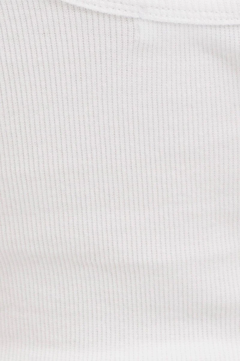 White Tank Rib Notch Cropped Rib - Image 6